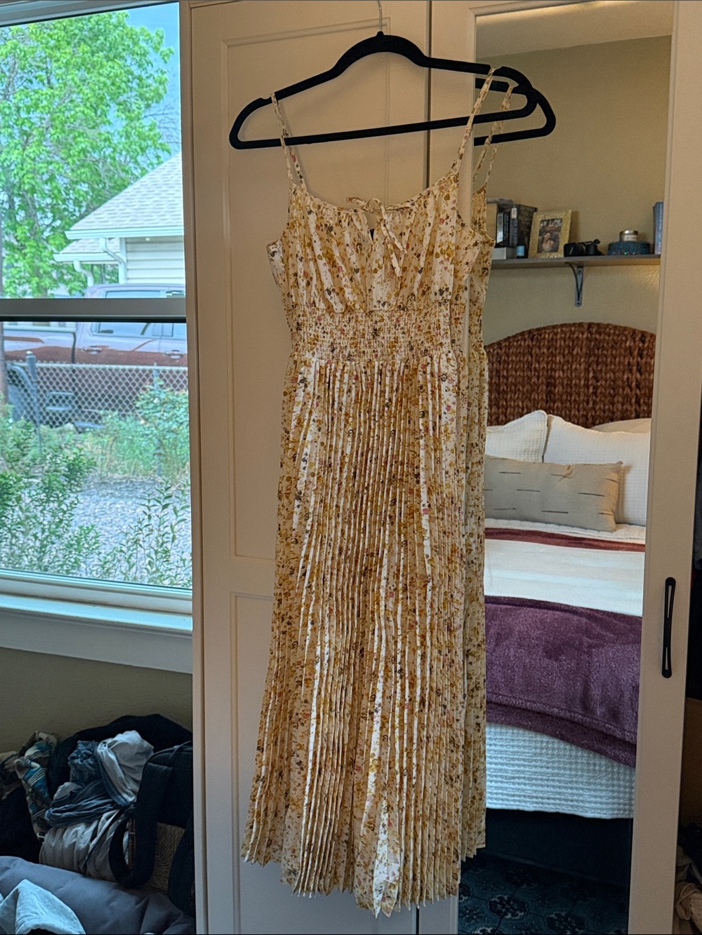 J. Crew Cream Floral Midi Dress